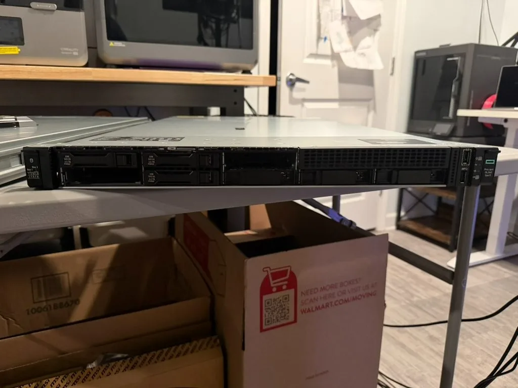 Bezel off: SFF drive bays with 1.2TB 10K SAS drives installed.