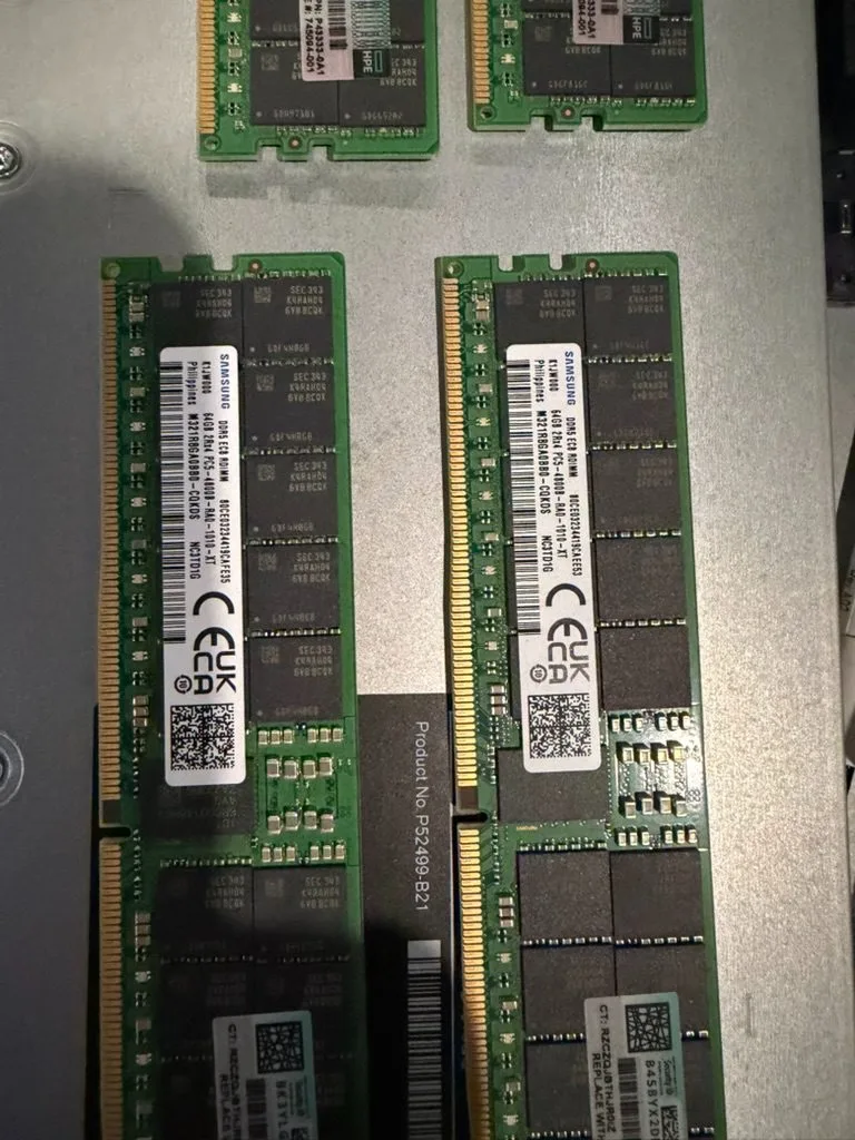 Module label: Samsung 64GB 2Rx4 PC5-4800B DDR5 ECC RDIMM.