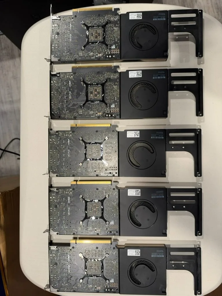 Backplates and part labels on the same five cards.